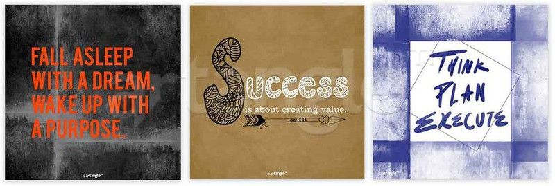 Set Of 3 Motivational Posters Paper Print  (12 inch X 12 inch)