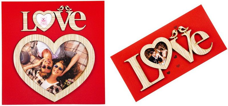 INTERNATIONAL GIFT Wood Personalized, Customized Gift Best Friends Reel Photo Collage gift for Friends, BFF with Frame, Birthday Gift,Anniversary Gift Table  (Red, 1 Photo(s), 15 x 7)