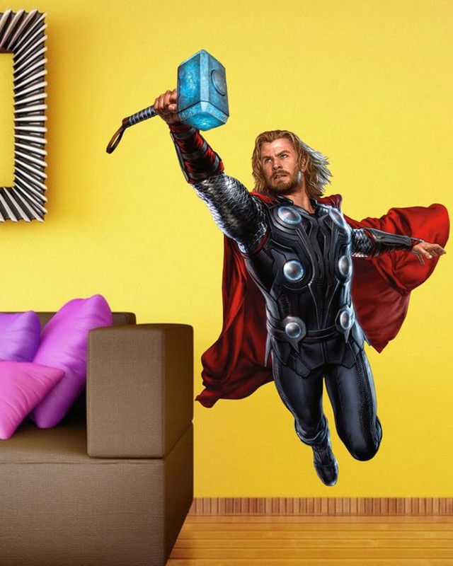 BALKRISHNA WALL STICKER 60 cm avengers thor wall sticker 3d Self Adhesive Sticker  (Pack of 1)
