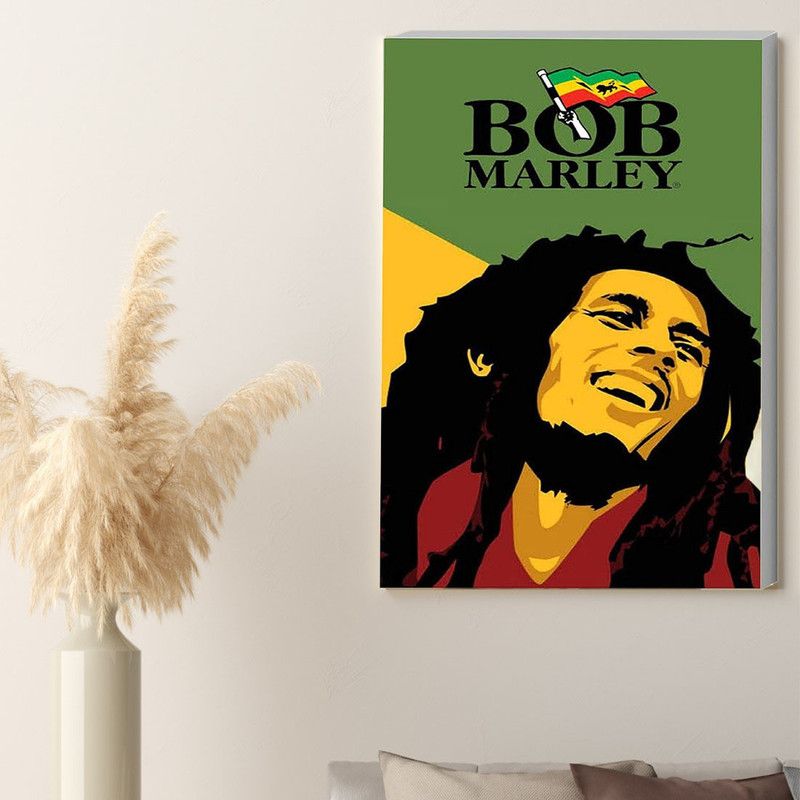 komstec 45.72 cm Bob Marley Poster Inspirational Wall Posters Self Adhesive Sticker  (Pack of 1)