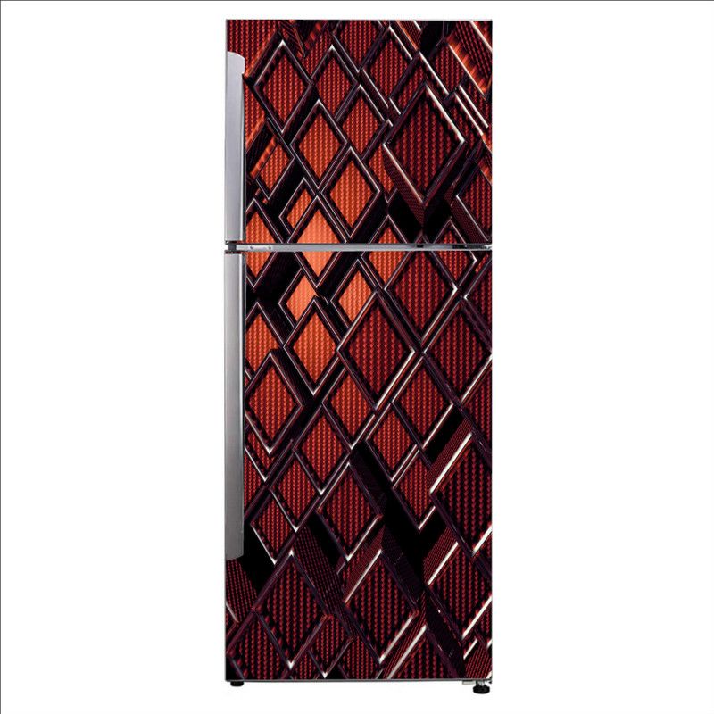 Advait Designs 60 cm Advait Designs Decorative dodge grille red maroon brown Exta Large Sticker For Fridge Décor Self Adhesive Sticker  (Pack of 1)