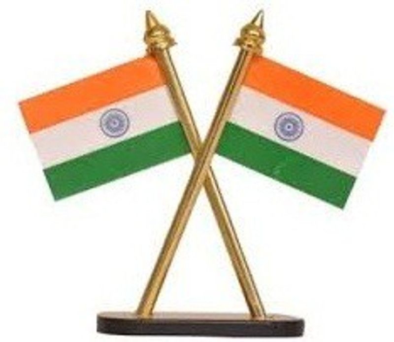 Magayatri India Rectangle Table Miniature Flag  (Cotton)