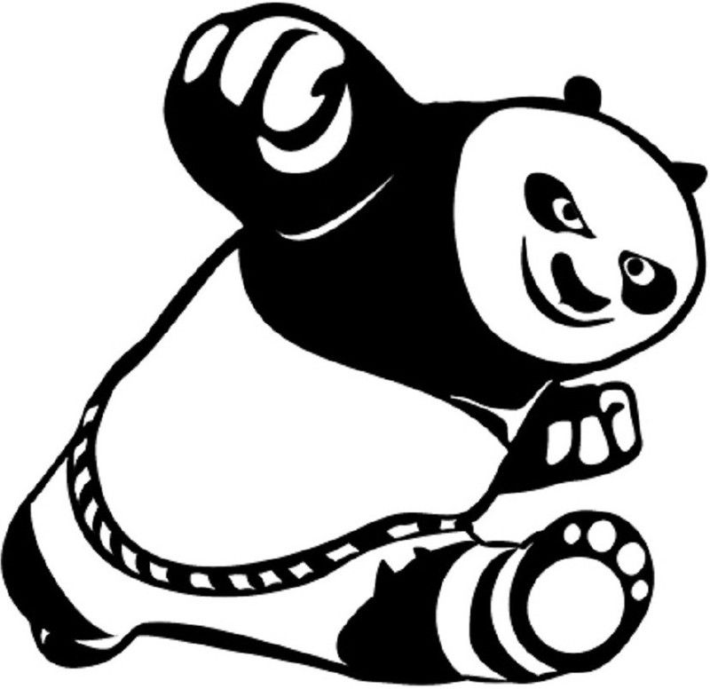 Asmi Collections 60 cm Cute Kung Fu Panda Removable Sticker  (Pack of 1)