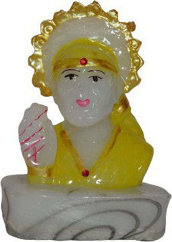 QuartinoDecor India Pvt. Ltd. Marble God Sai Face Idol Decorative Showpiece - 8.89 cm  (Marble, Multicolor)