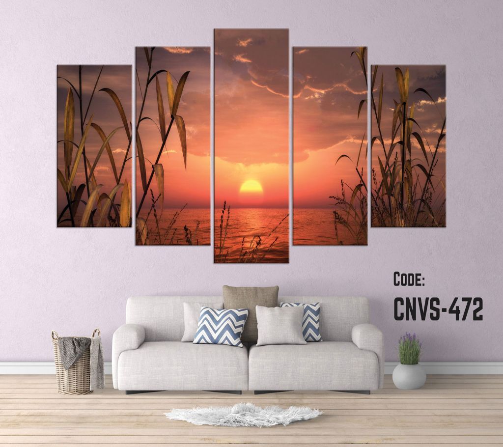 CNVS-472 Sunset Sea Wall Canvas Art Prints 48 inch x 24 inch