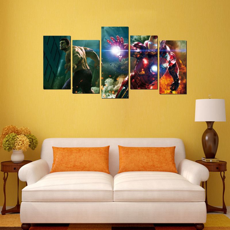 PRMAAN 41 cm Avengers War Wall Sticker ( Cover Area :- 36 X 18 inch) Self Adhesive Sticker  (Pack of 1)