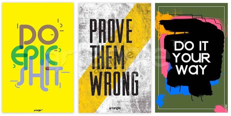 Set Of 3 Motivational Posters Paper Print  (18 inch X 12 inch)