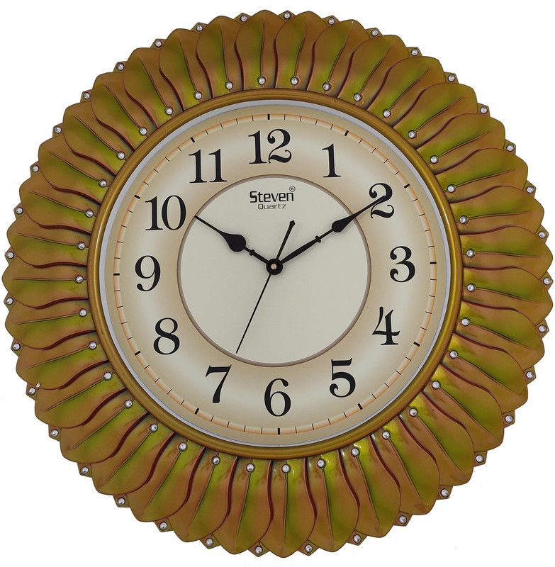 steven quartz llp Analog 53 cm X 53 cm Wall Clock  (Gold, Standard)