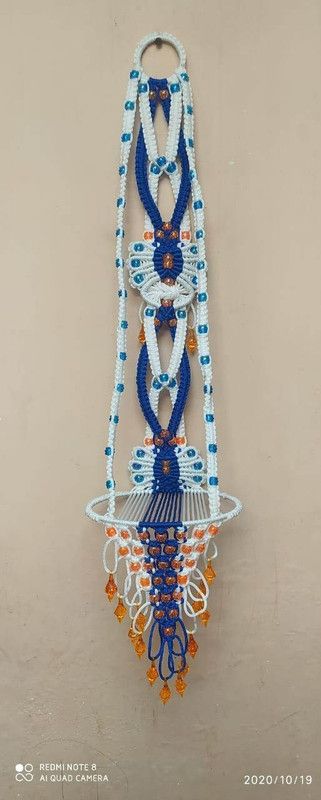CHL DARK BLUE AND WHITE TEDY JHULA FOR DECORATION 06 Decorative Showpiece - 50 cm  (Jute, Dark Blue, White)