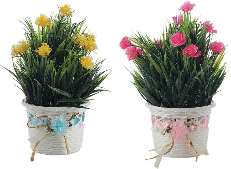 Foliyaj Wild Artificial Plant with Pot  (23 cm, Multicolor)