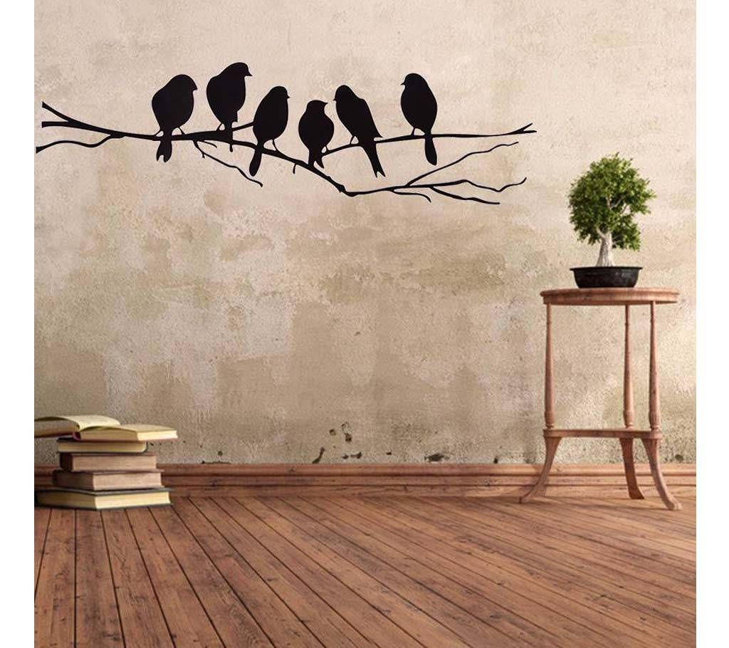 Black Birds Tree Branch Wall Stickers