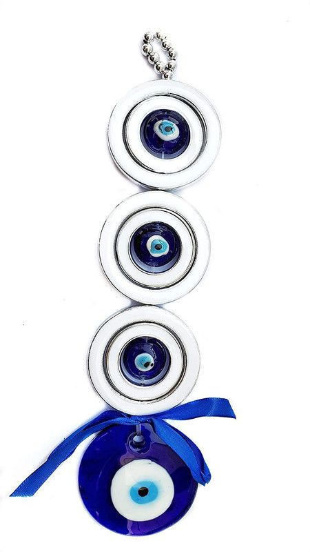 Jakha Fengshui Vastu Evil Eye Hanging Decorative Showpiece Decorative Showpiece - 6 cm  (Crystal, Blue)