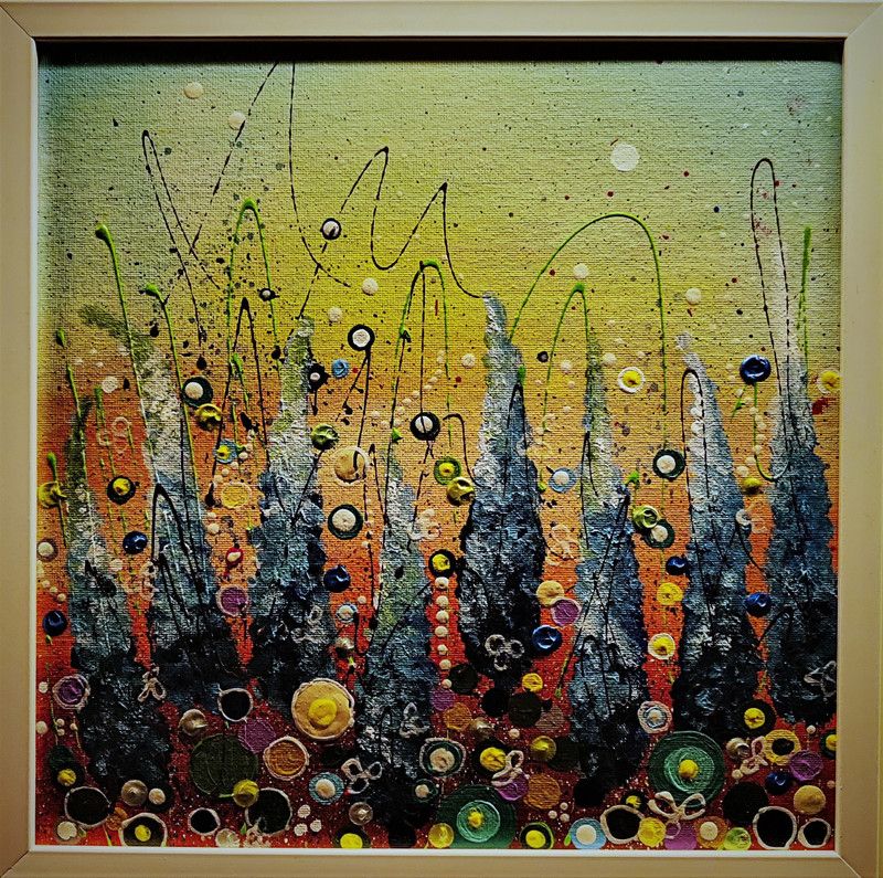 Arts R Us Bloomingdales Series A 29 Acrylic 12 inch x 12 inch Painting  (With Frame)