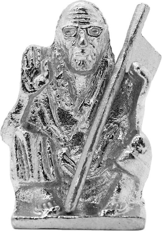 JDS PUJA ARTICLES Brass Kanchi Sri Maha Periyava (Silver plated) Decorative Showpiece - 5.5 cm  (Brass, Gold)