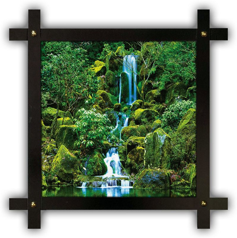 Poster N Frames Cross Wooden Frame Hand-Crafted with photo of Natural Landscape Scenery 14734 Digital Reprint 16.5 inch x 16.5 inch Painting  (With Frame)