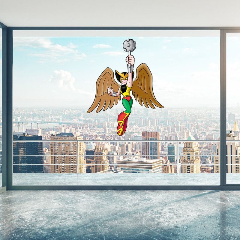 Spinn Decor Wall Decal DC Comics Hawkgirl 37 cm DC Comics Hawkgirl Wall Sticker Self Adhesive Sticker  (Pack of 1)