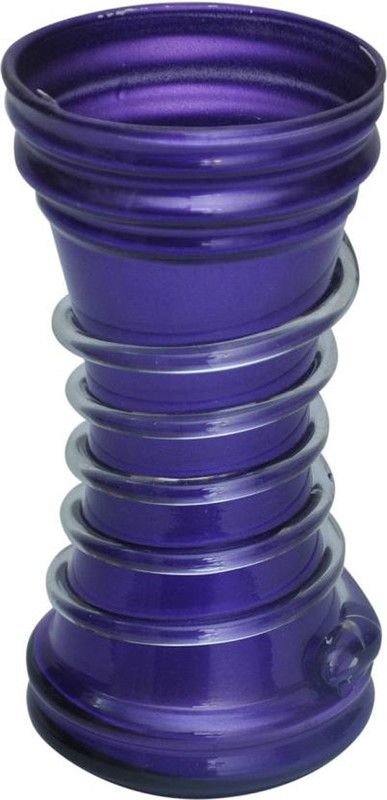Vijyas Designer Hand Decorative Glass Table Top Flower Pot Vase In New Shape Art -H10 Glass Vase Glass Vase  (6 inch, Blue)