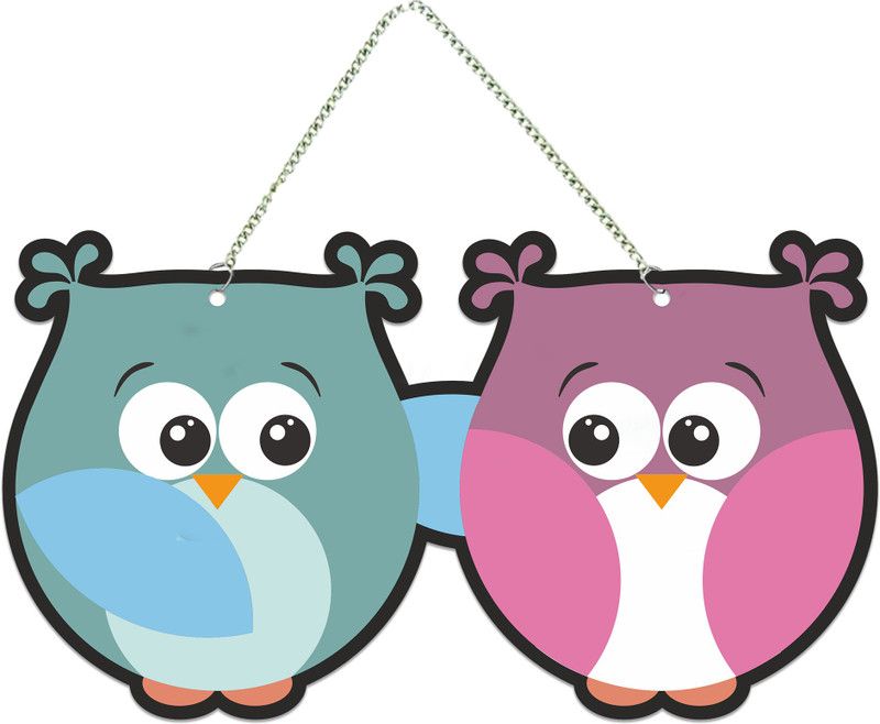 Artvibes Cute Birds Wall Hanging Decorative Item for Home Decoration (WH_5504N)  (5.5 inch X 10 inch, Light Green)