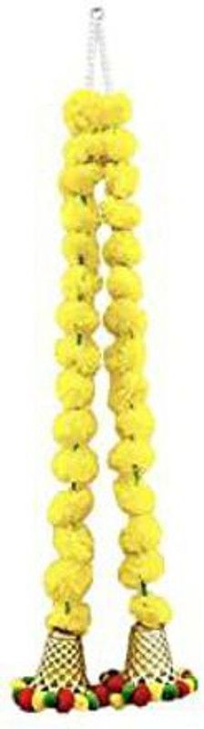 REEHL HOME DECOR Yellow Marigold Artificial Flower  (35 inch, Pack of 1, Garlands)