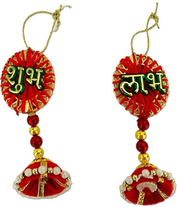 curious crafters Decorative Showpiece - 12 cm  (Wood, Red, Gold)