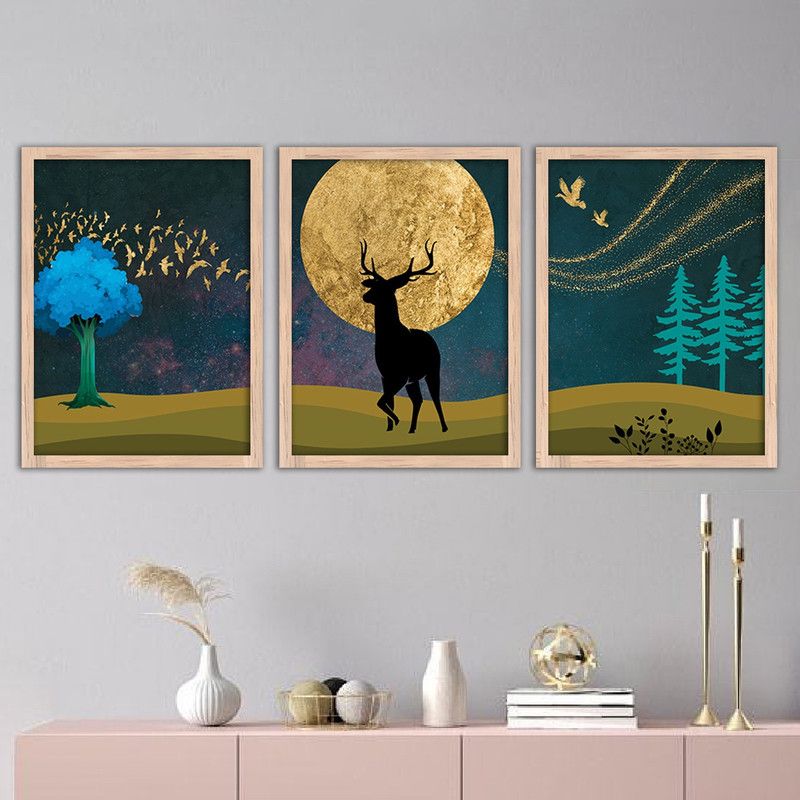 Modern Art Painting with Frame for kot12 Home and Office - Framed Wall Decor Abstract Art Poster dESIGN7 Paper Print  (14 inch X 11 inch, Framed)
