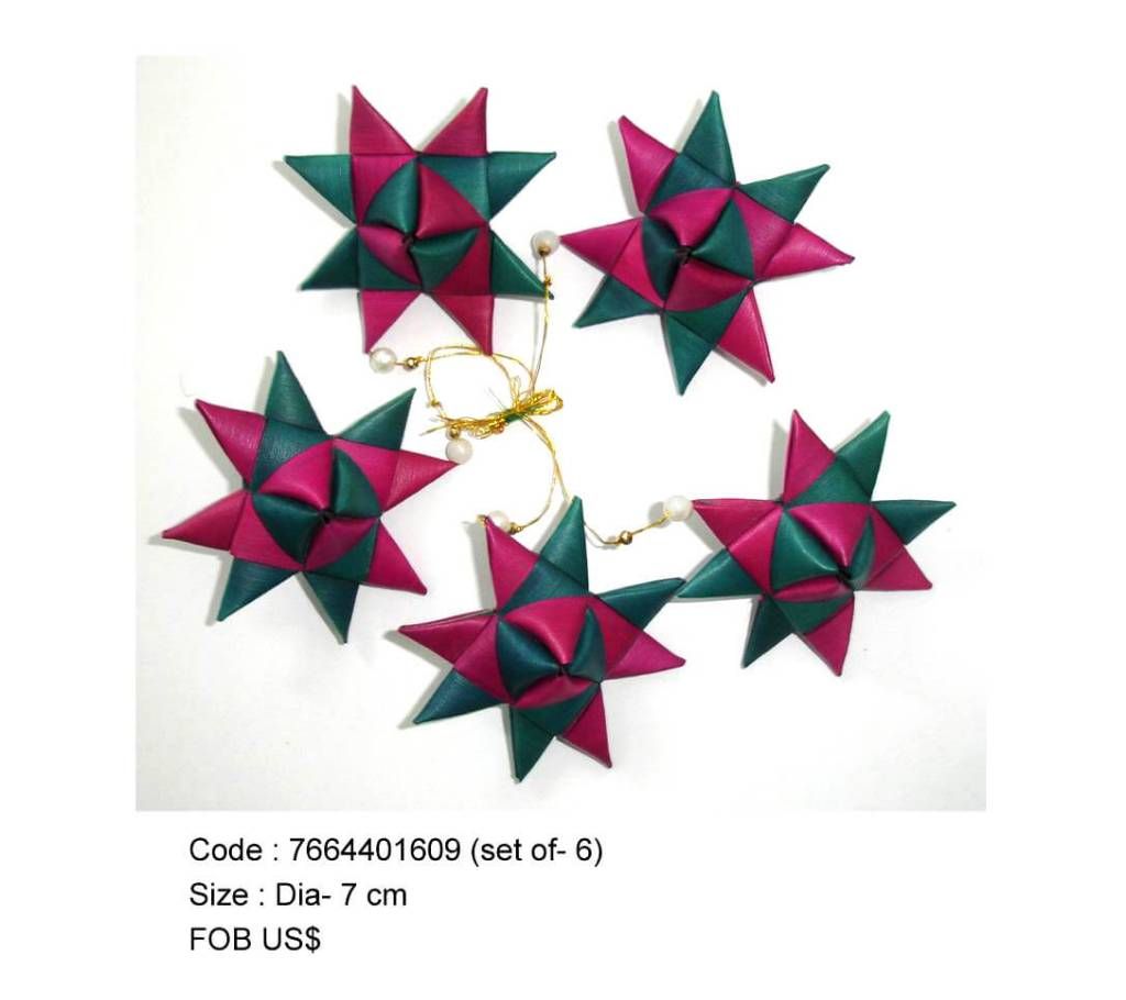 Star made by Palm leaves and Wheat - Set of 10pcs 