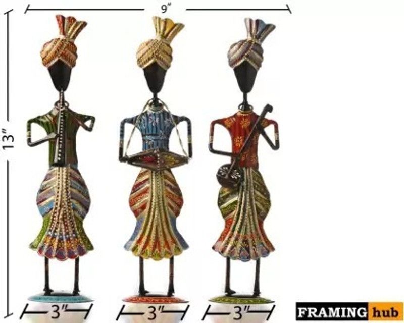 framing hub Metal Sardar Ji Musicians Wall Hanging Showpiece Decorative Showpiece - 76.2 cm  (Metal, Multicolor)