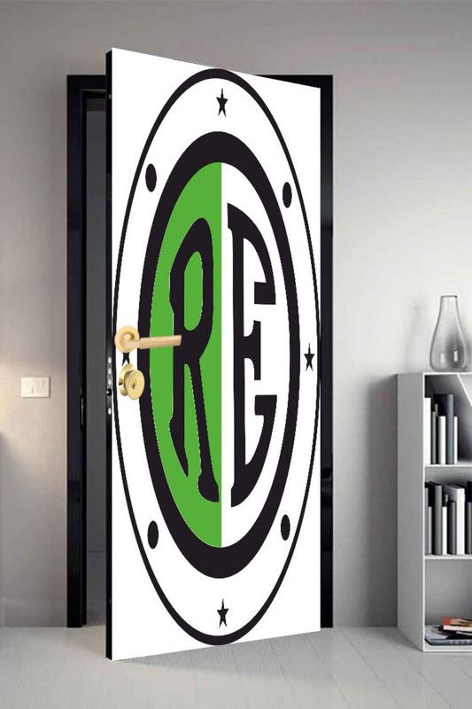qth 213 cm Line Art Dor-1931 Design Door Sticker Self Adhesive Sticker  (Pack of 1)