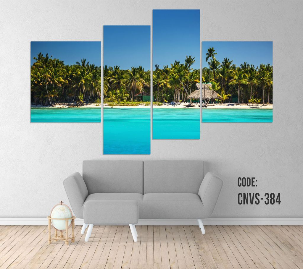 CNVS-384 Coconut Beach Wall Canvas Art Prints 60 inch x 36 inch