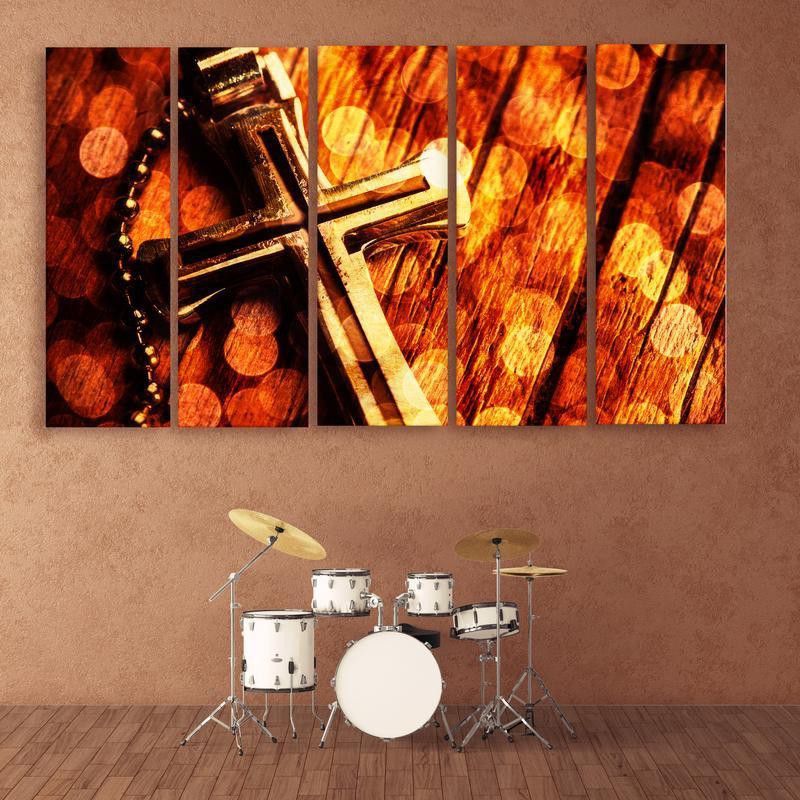 Hazzelnut Hazzelnut Multiple Frames |GOLDEN TEMPLE BEAUTIFUL WOODEN FRAMED ART PANELS | | 7MM BOARD READY TO HANG | Digital Wall Painting (148cm x 76cm) Ink 30 inch x 10.2 inch Painting  (With Frame)
