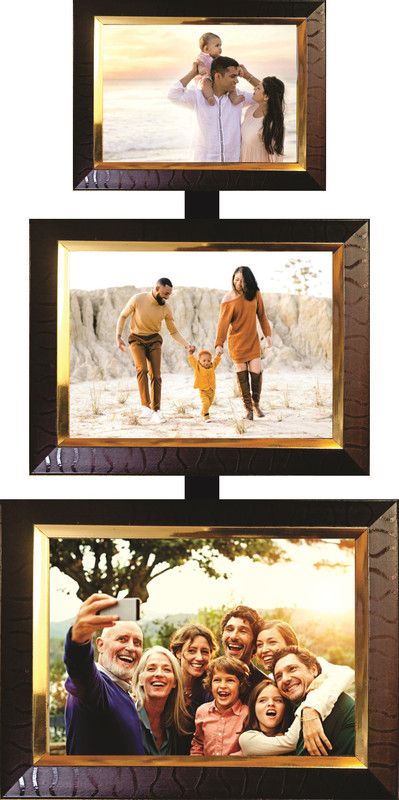 Electro Cloud Plastic Personalized, Customized Gift Best Friends Reel Photo Collage gift for Friends, BFF with Frame, Birthday Gift,Anniversary Gift Wall  (Brown, 3 Photo(s), NA)