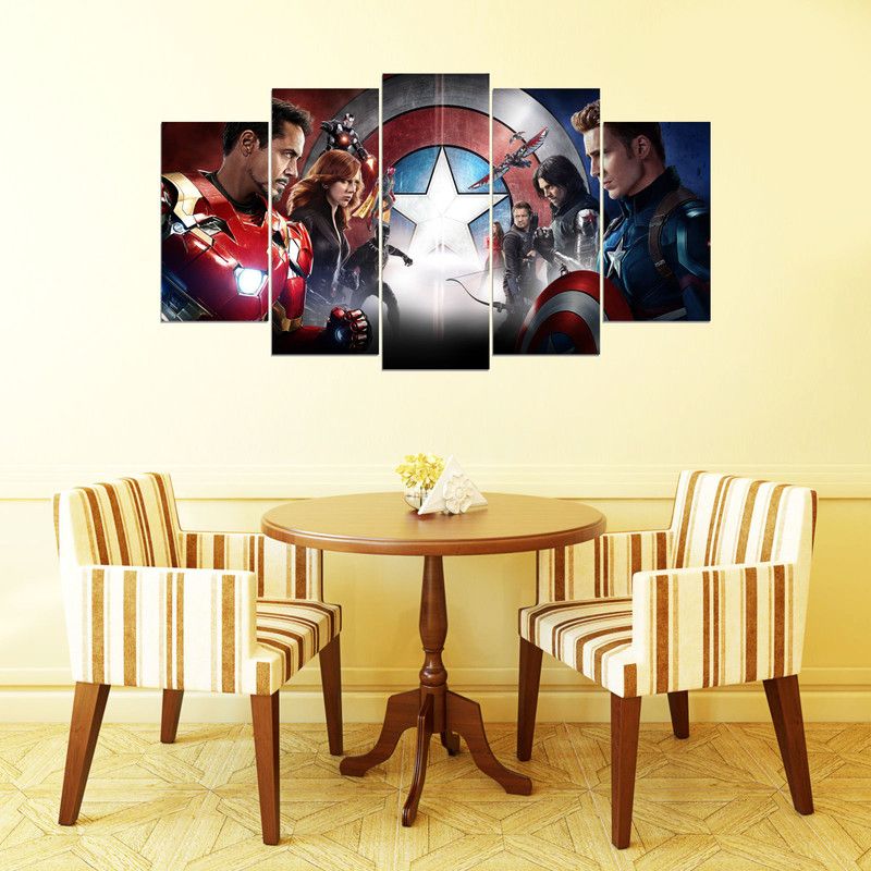 PRMAAN 53 cm Avengers Fight War Wal Sticker ( Cover Area :- 39 X 21 inch ) Self Adhesive Sticker  (Pack of 1)