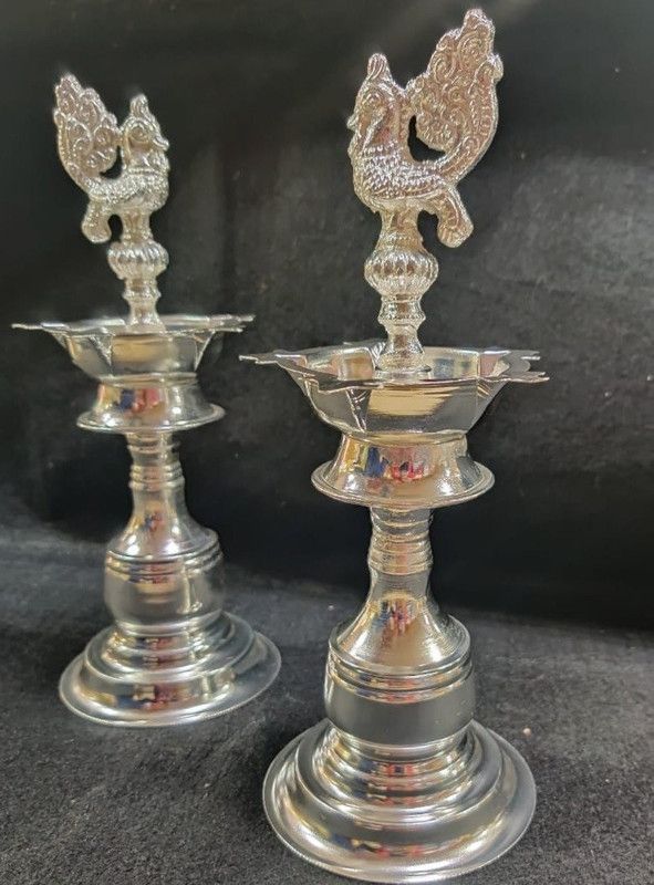 damurhu Brass (Pack of 2) Table Diya Set  (Height: 8 inch)