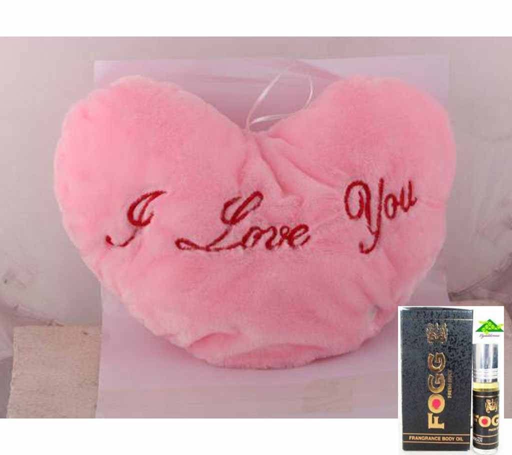 I Love You LED Lighting Pillow & Fogg Roll On Combo 