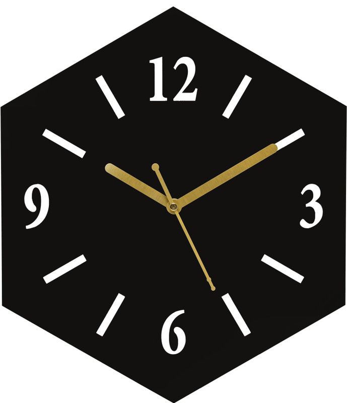 DAZLR Analog 30 cm X 26.5 cm Wall Clock  (Black, Without Glass, Standard)