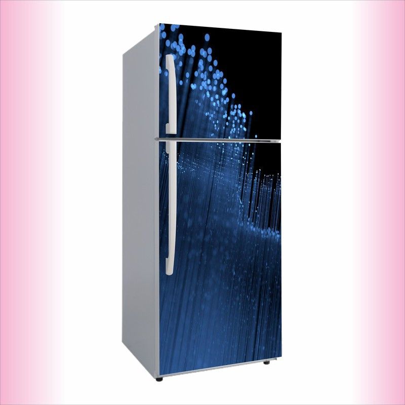 Advait Designs 60 cm Advait Designs abstract blue design with black background decorative fridge wrap wallpaper adhesive vinyl multicolor for fridge sticker (pvc vinyl covering area 160cm X 60cm & 63 X 24 inches ) Self Adhesive Sticker  (Pack of 1)