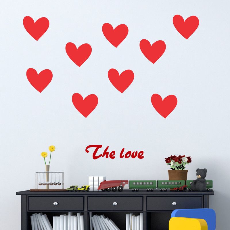 Decor hubb 114 cm Decorhubb"Red Heart Wall Sticker For home Décor Self Adhesive Sticker  (Pack of 1)