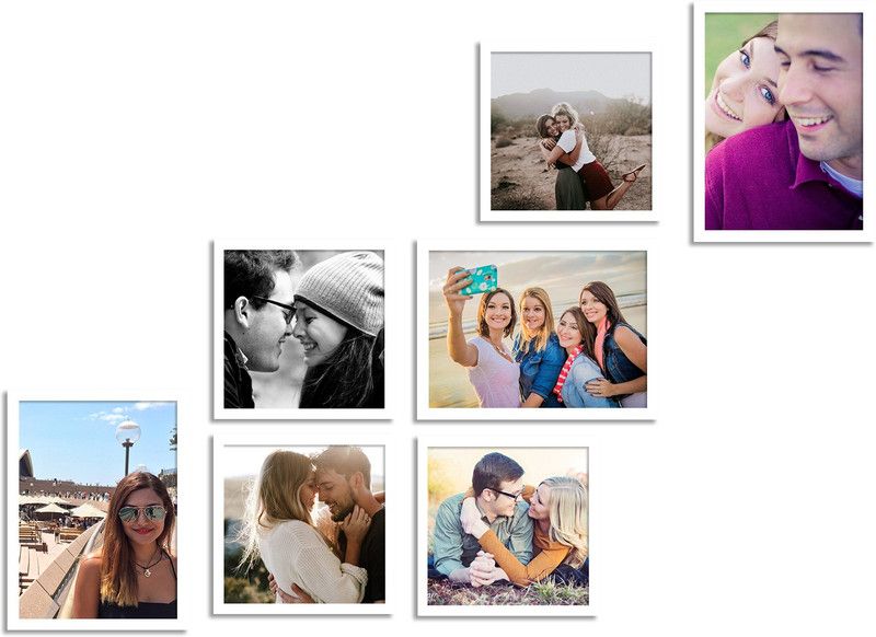 Art Street Wood Personalized, Customized Gift Best Friends Reel Photo Collage gift for Friends, BFF with Frame, Birthday Gift,Anniversary Gift Wall  (White, 7 Photo(s), 5 x 7 Inches , 5 x 7 Inches)