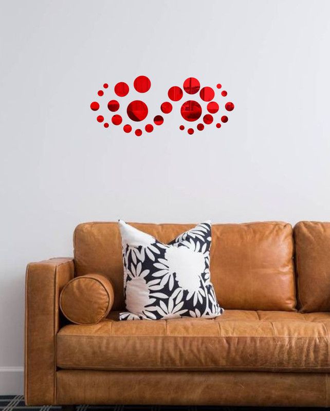 Decor studio 30.48 cm decorative beautiful circle design blue acrylic sticker Self Adhesive Sticker  (Pack of 1)