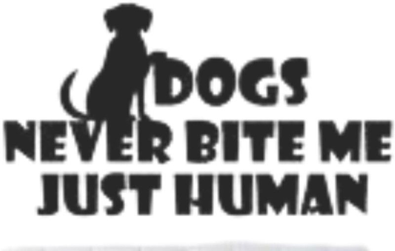 Sahaj Décor 36 cm Dog Never Bite Me Just Human Magnetic Sticker  (Pack of 1)