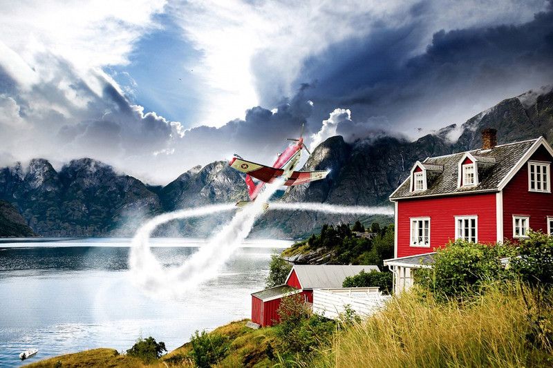 Norway Aviation Nature Vinyl Poster Paper Print  (18 inch X 24 inch, Rolled)