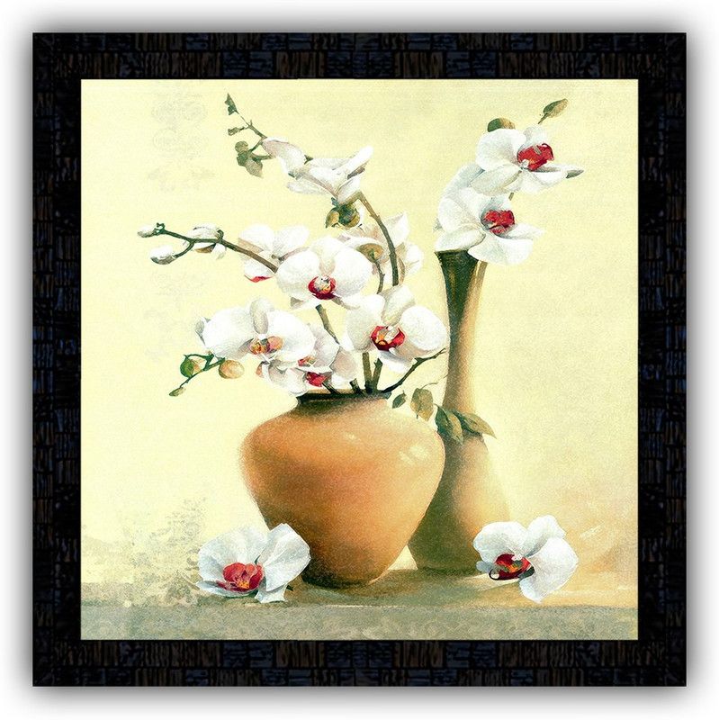 Poster N Frames framed poster of Flower floral-18133 Digital Reprint 14 inch x 14 inch Painting  (With Frame)