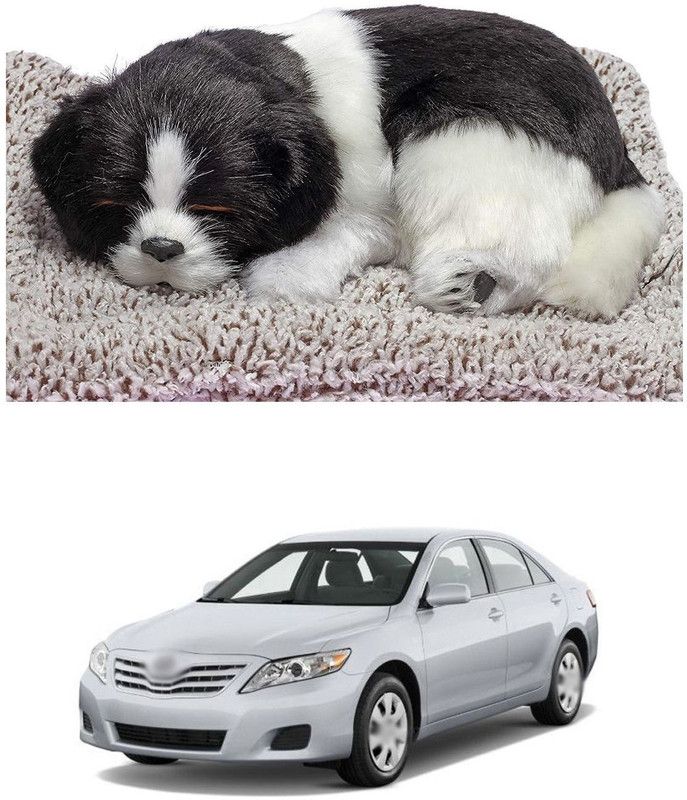 PRTEK Cute Sleeping Dog for Car, Home Interior, Office Work Table Designs 437 Decorative Showpiece - 8 cm  (Brass, Multicolor)