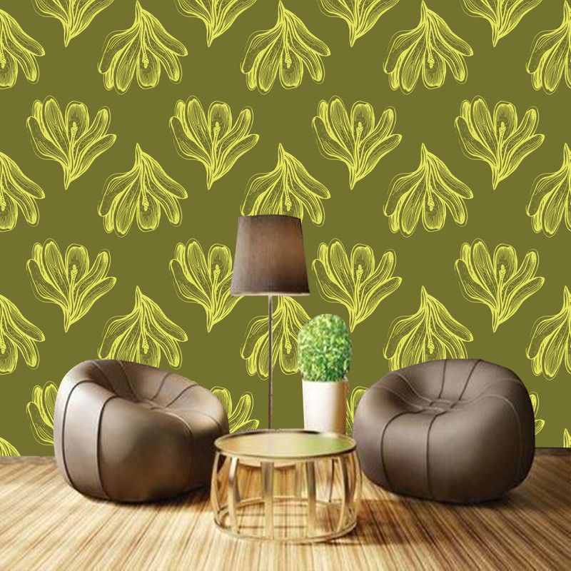decorative design Floral & Botanical Green Wallpaper  (228 cm x 40 cm)