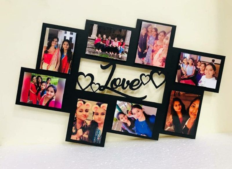 YOUTH PRINTER MDF Personalized, Customized Gift Best Friends Reel Photo Collage gift for Friends, BFF with Frame, Birthday Gift,Anniversary Gift Wall  (Black, 8 Photo(s), 2.4*4)