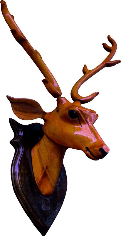 BK. ART & CRAFTS Decorative Showpiece - 47 cm  (Wood, Orange)