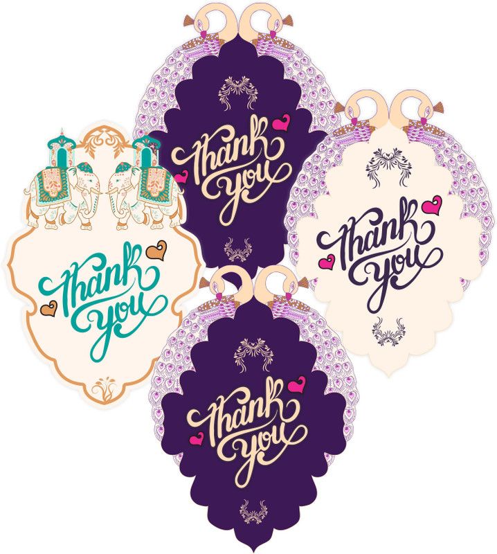 DivineDesigns 5 cm Welcome Peacock Thank You Gifts Stickers | Matte Finish Labels / Sticker | 2 Inches Stickers for Gifting Label - ( 50 Pieces/Labels ) Self Adhesive Sticker  (Pack of 50)