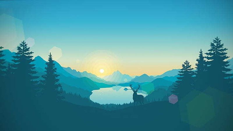 Firewatch Video Games Video Game Art Cyan Sunrise Matte Finish Poster Photographic Paper  (12 inch X 18 inch)