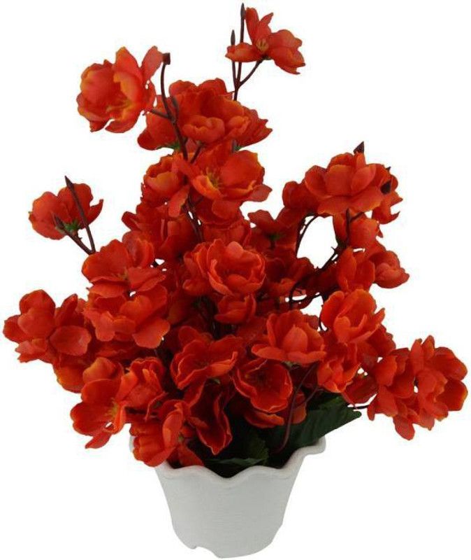 uc Artificial Flower Pink Peony Artificial Flower with Pot  (5.5 inch, Pack of 1, Flower with Basket)