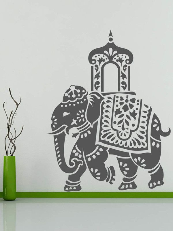 ALLURE 81 cm Royal Elephant Self Adhesive Sticker  (Pack of 1)